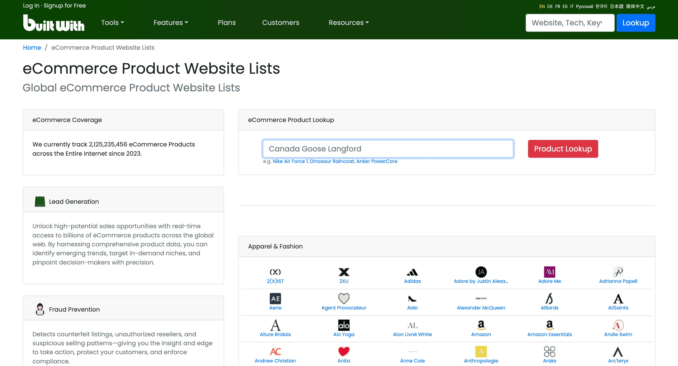 Free Builtwith e-commerce stores scraper – Export Data to CSV, Excel & JSON