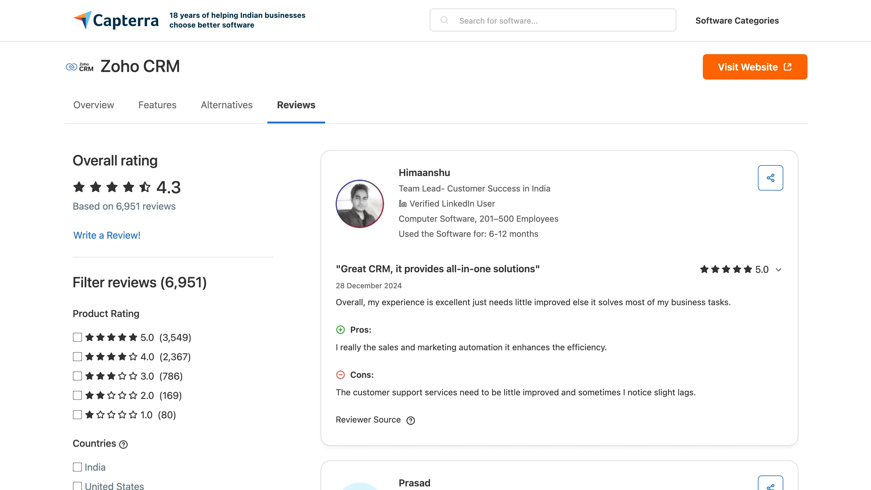 Free Capterra reviews scraper – Export Data to CSV, Excel & JSON
