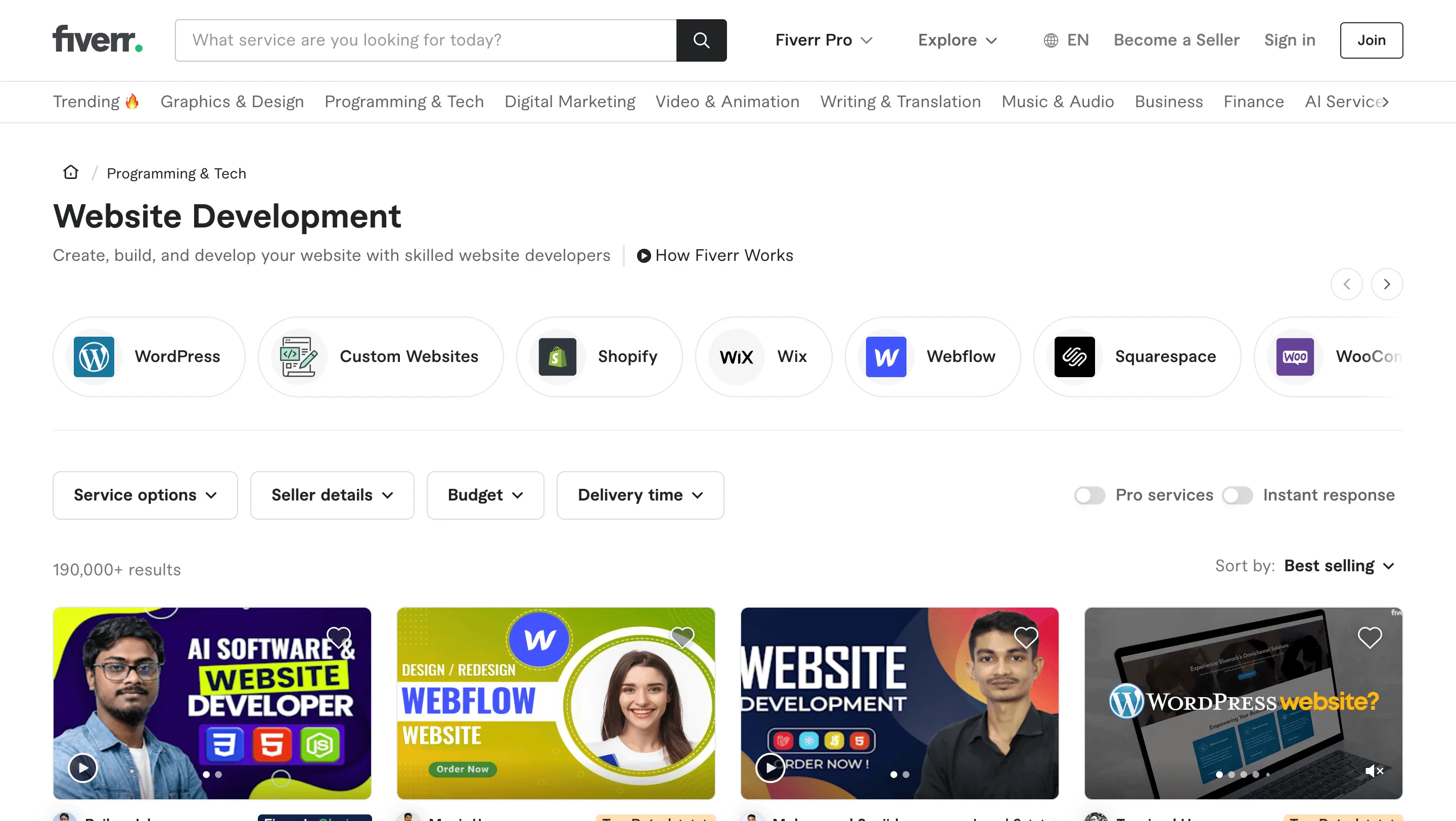 Free Fiverr gigs scraper – Export Data to CSV, Excel & JSON