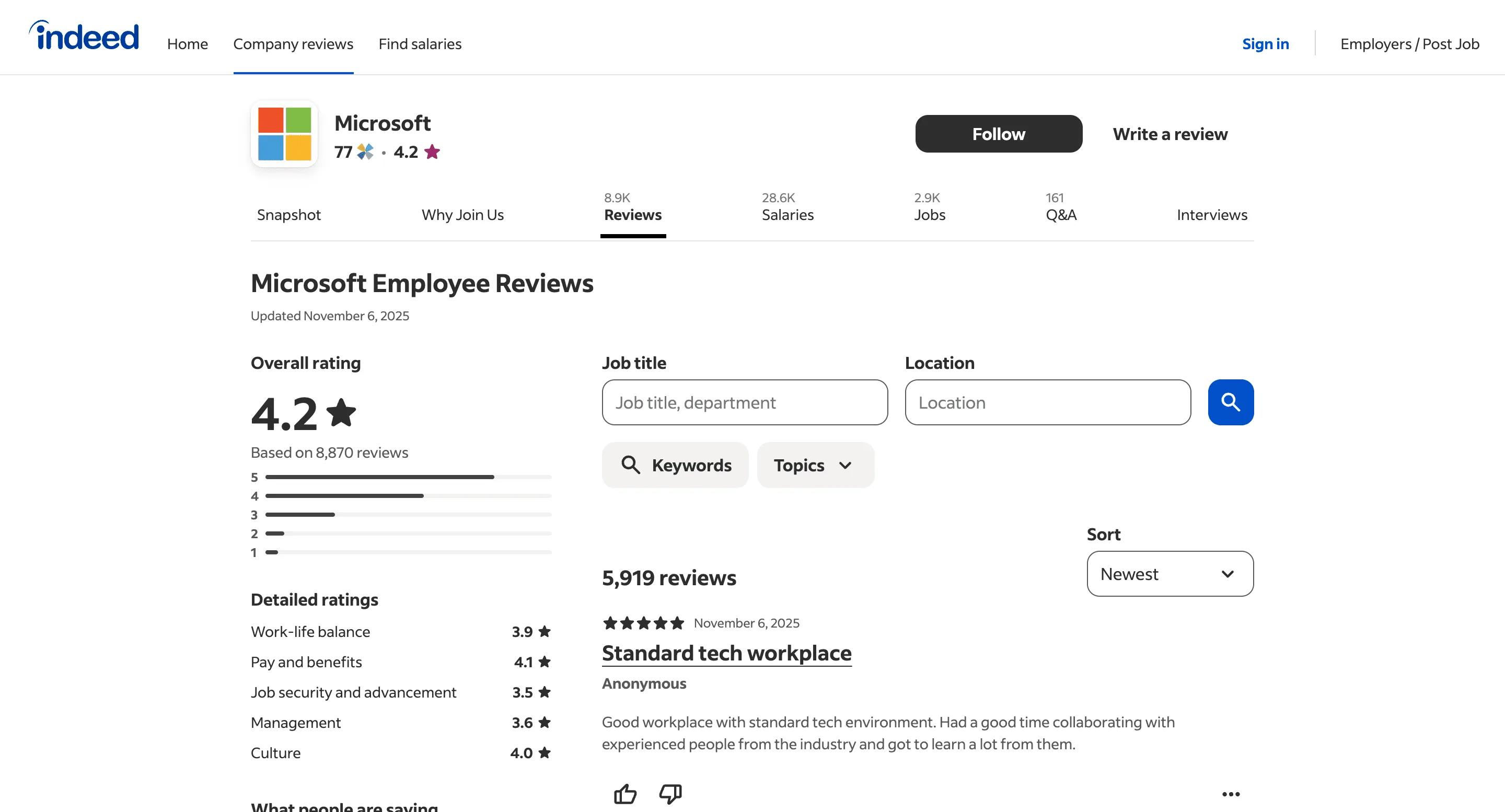 Free Indeed company pages scraper – Export Data to CSV, Excel & JSON