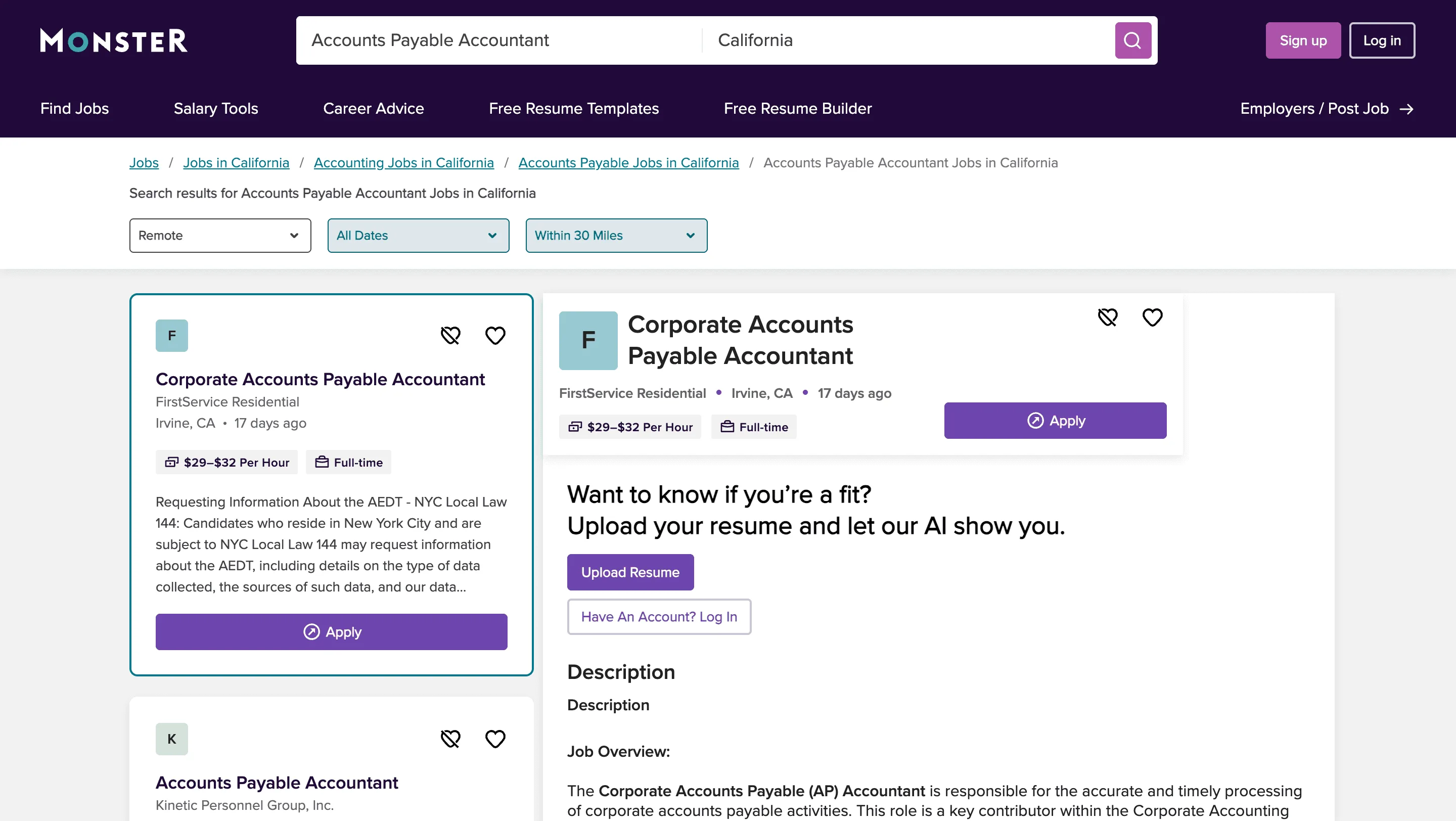 Free Monster jobs scraper – Export Data to CSV, Excel & JSON