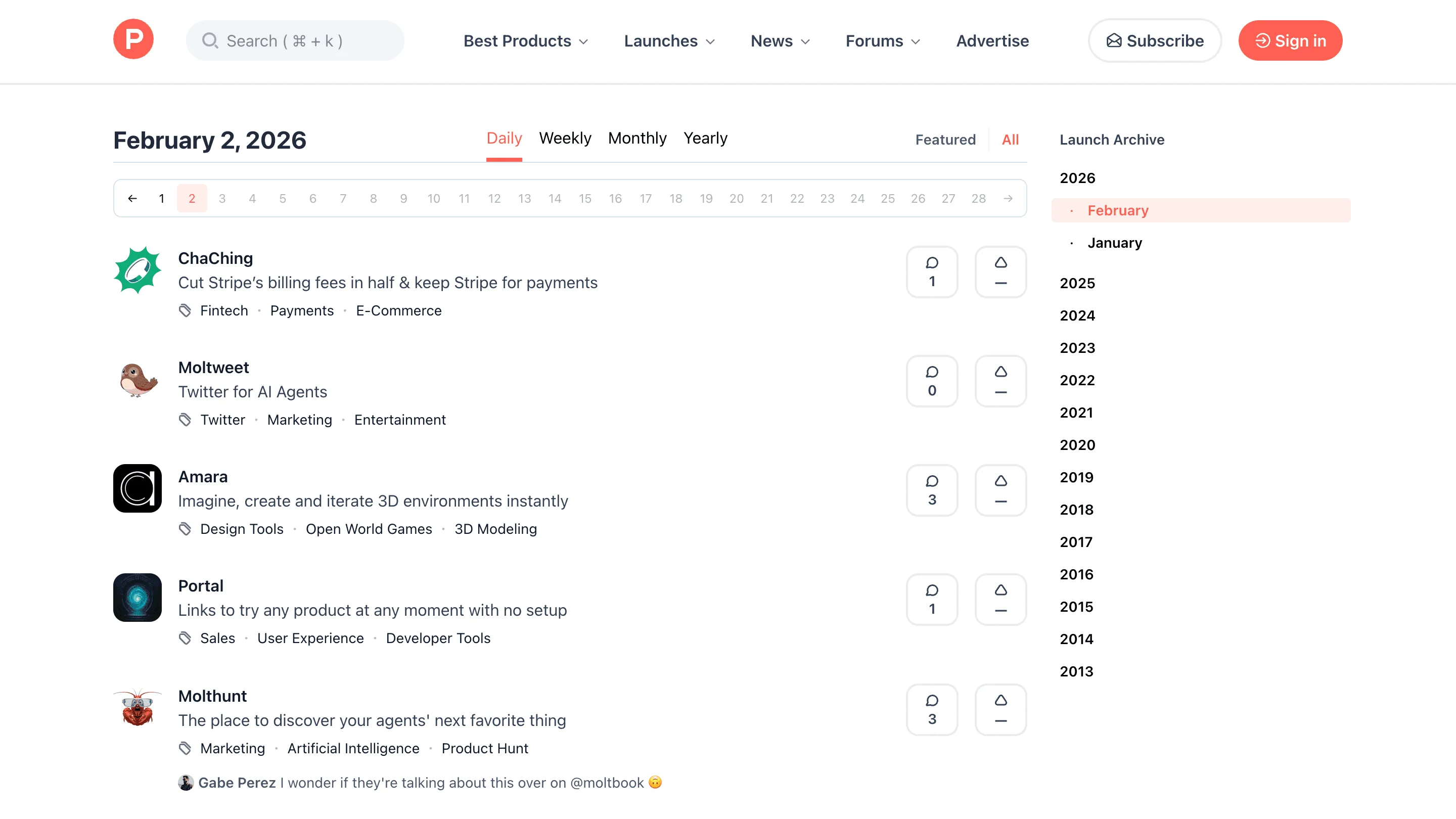 Free Producthunt launches scraper – Export Data to CSV, Excel & JSON