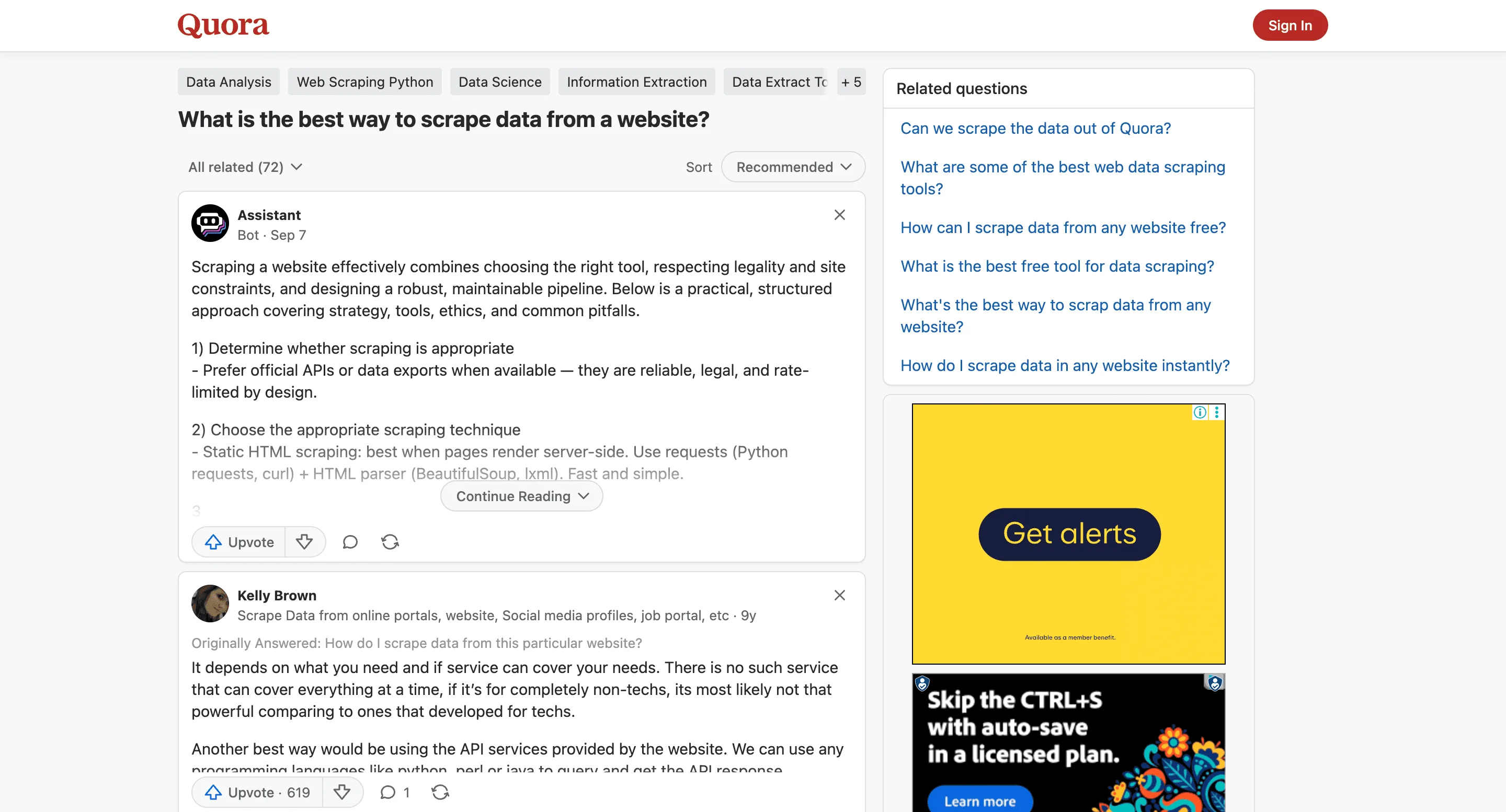 Free Quora Q&A scraper – Export Data to CSV, Excel & JSON