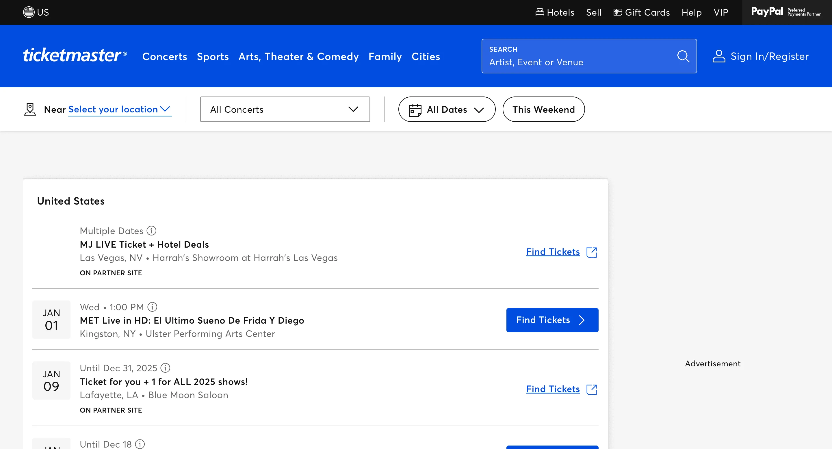 Free Ticketmaster events scraper – Export Data to CSV, Excel & JSON