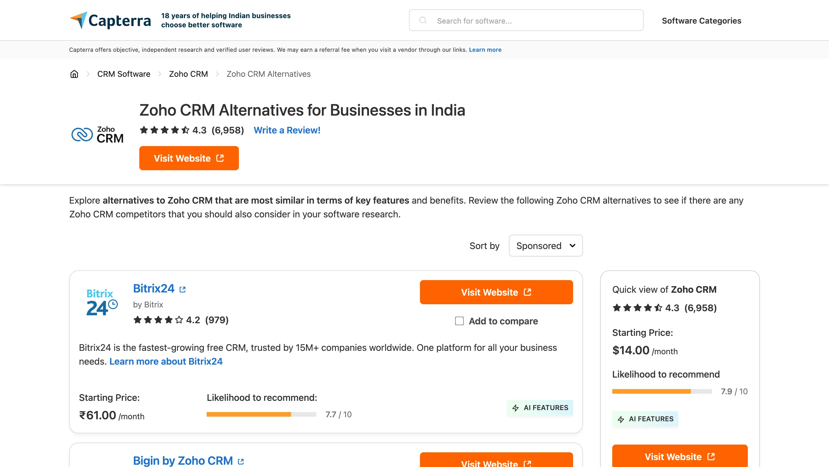 Free Capterra competitor reviews scraper – Export Data to CSV, Excel & JSON