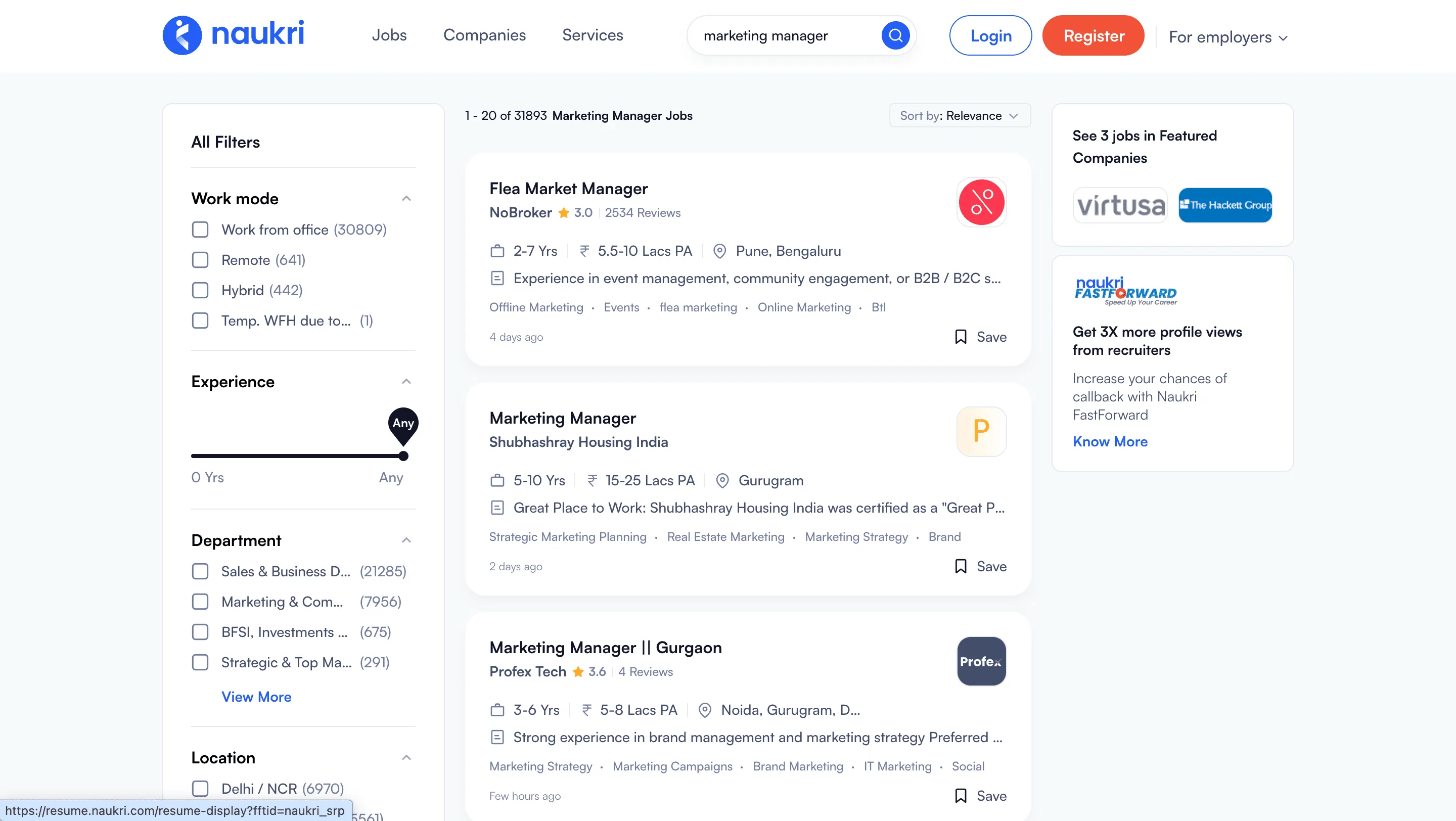 Free Naukri jobs scraper – Export Data to CSV, Excel & JSON