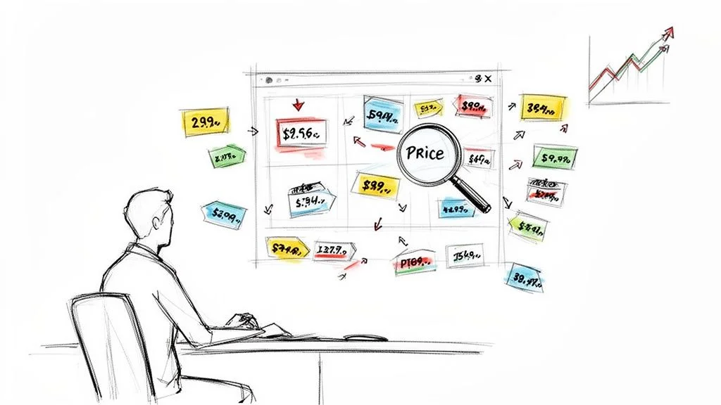 Amazon price analysis showing competitor data across multiple metrics